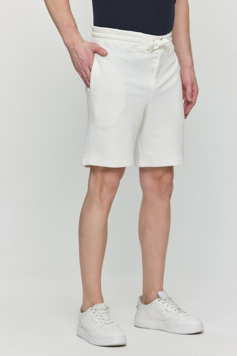 ONE COLOR SIMPLE MEN SHORT SWEATPANTS WHITE-E BARDHE - 5