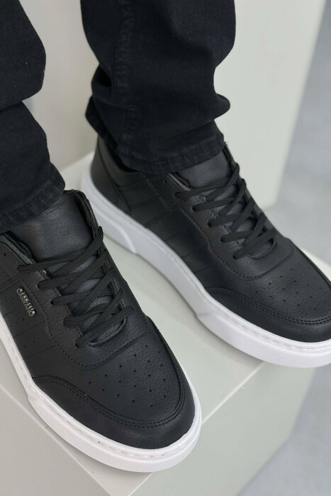 ONE COLOR SIMPLE MEN SNEAKERS BLACK-WHITE/ZEBA - 3