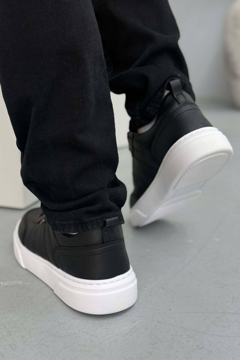 ONE COLOR SIMPLE MEN SNEAKERS BLACK-WHITE/ZEBA - 4