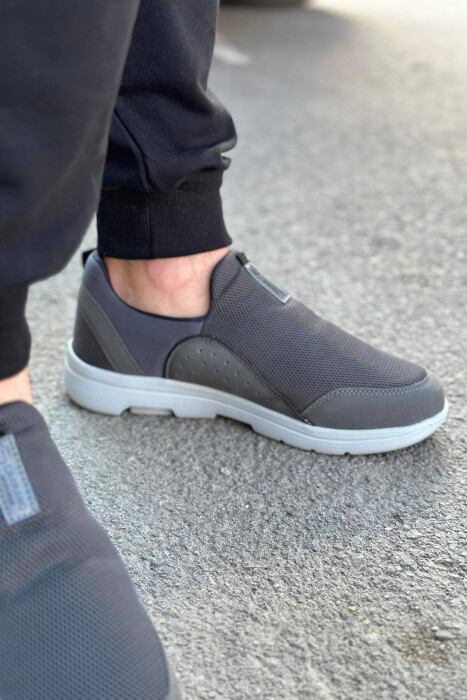 ONE COLOR SIMPLE MEN SNEAKERS DARK GREY/GEE - 3