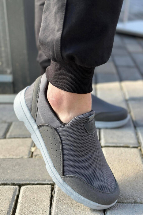 ONE COLOR SIMPLE MEN SNEAKERS GREY/GRI - 4