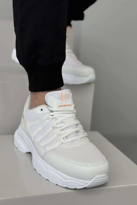 ONE COLOR SIMPLE MEN SNEAKERS WHITE-E BARDHE - KLAUDIO FASHION