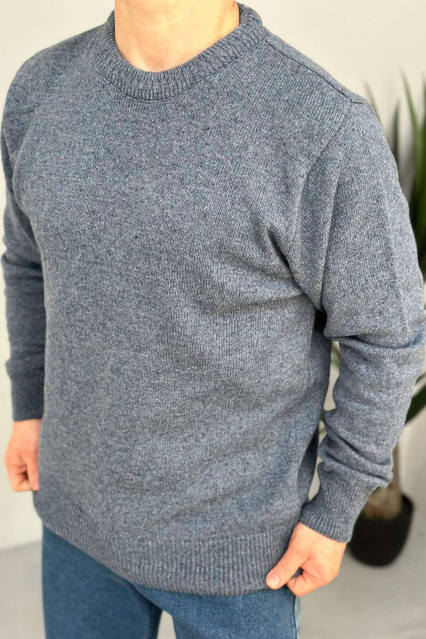 ONE COLOR SIMPLE MEN SWEATER BLUE/BLU - 3