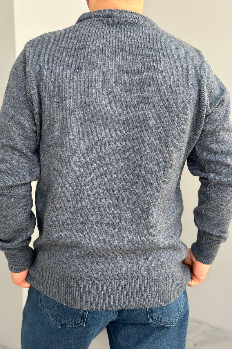 ONE COLOR SIMPLE MEN SWEATER BLUE/BLU - 4