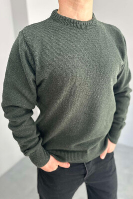 ONE COLOR SIMPLE MEN SWEATER GREEN/JESHILE 