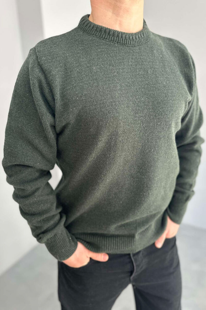 ONE COLOR SIMPLE MEN SWEATER GREEN/JESHILE - 1