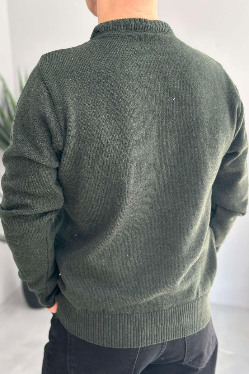 ONE COLOR SIMPLE MEN SWEATER GREEN/JESHILE - 2