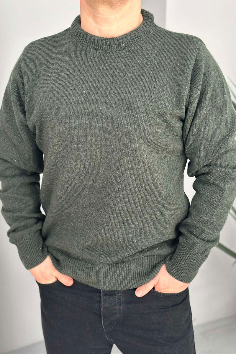 ONE COLOR SIMPLE MEN SWEATER GREEN/JESHILE - 3