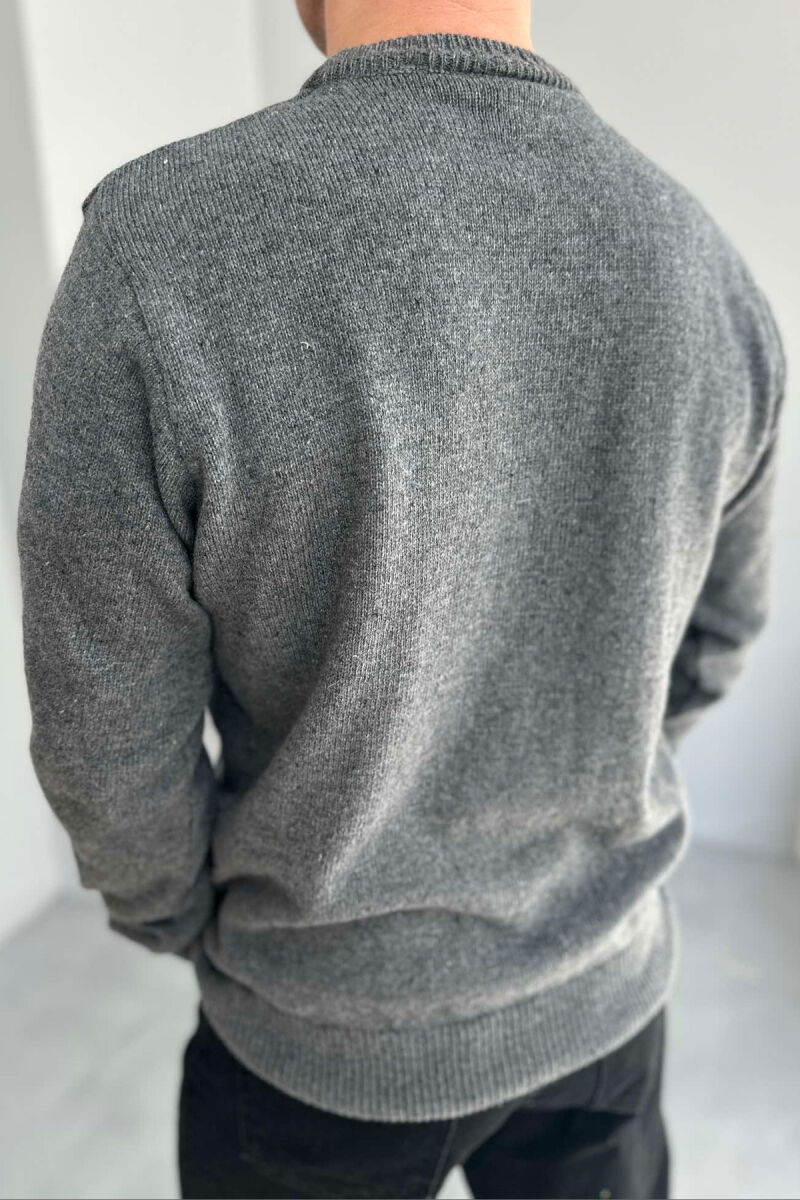 ONE COLOR SIMPLE MEN SWEATER GREY/GRI - 2