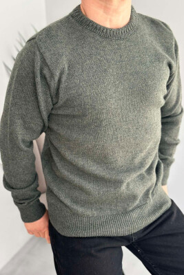 ONE COLOR SIMPLE MEN SWEATER LIGHT GREEN/JEZB - 1