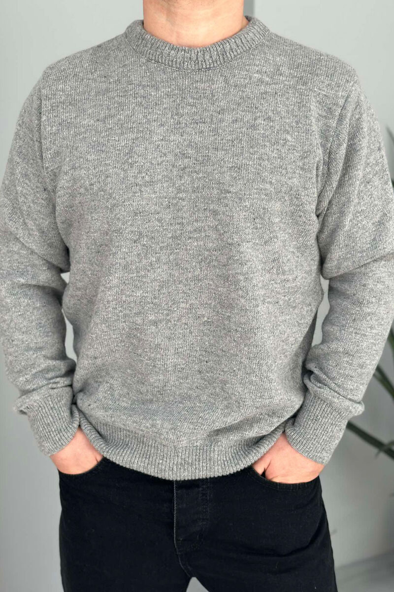 ONE COLOR SIMPLE MEN SWEATER LIGHT GREY/GZ - 1