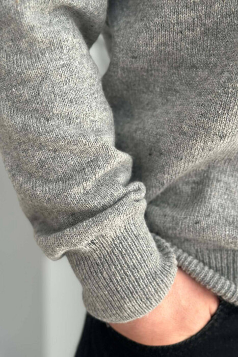 ONE COLOR SIMPLE MEN SWEATER LIGHT GREY/GZ - 2