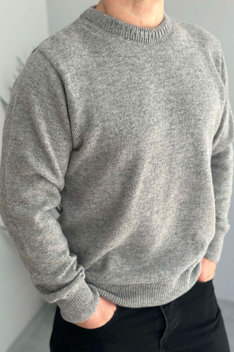 ONE COLOR SIMPLE MEN SWEATER LIGHT GREY/GZ - 3