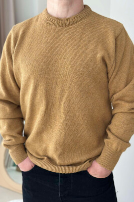 ONE COLOR SIMPLE MEN SWEATER MUSTARD/MUSTARDE - 1