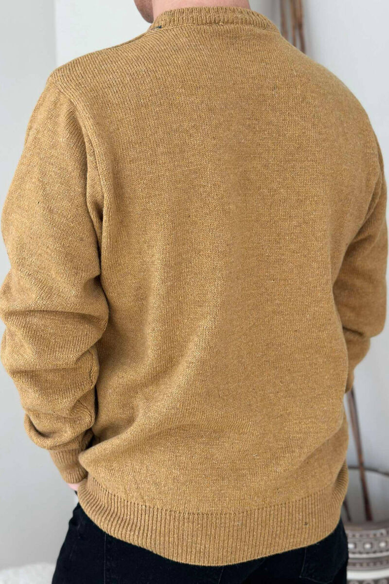 ONE COLOR SIMPLE MEN SWEATER MUSTARD/MUSTARDE - 2