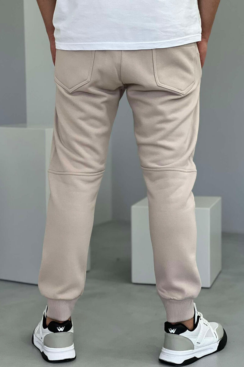 ONE COLOR SIMPLE MEN SWEATPANTS BEIGE/BEZHE - 3