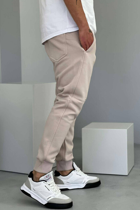 ONE COLOR SIMPLE MEN SWEATPANTS BEIGE/BEZHE - 6