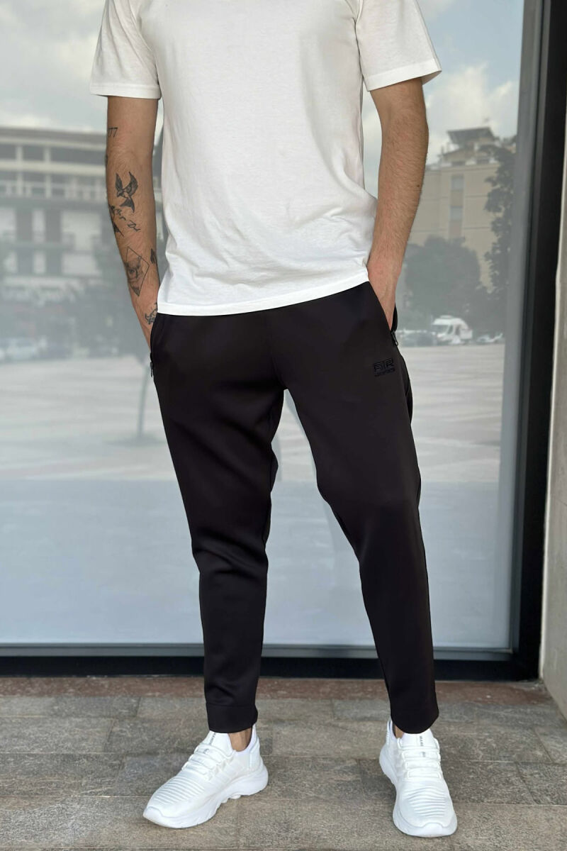 ONE COLOR SIMPLE MEN SWEATPANTS BLACK-BLACK/ZZ - 1