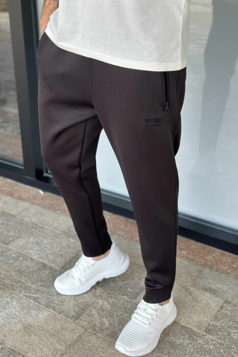 ONE COLOR SIMPLE MEN SWEATPANTS BLACK-BLACK/ZZ - 2