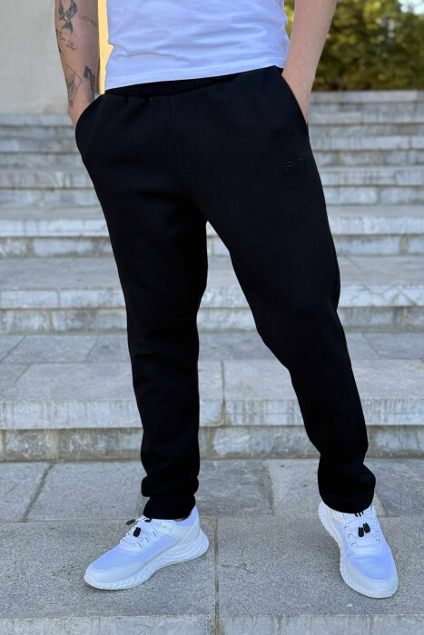 ONE COLOR SIMPLE MEN SWEATPANTS BLACK/ E ZEZE - 3