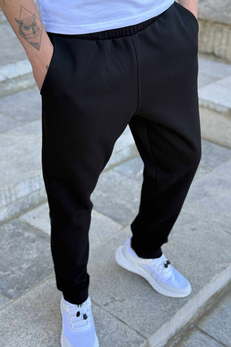 ONE COLOR SIMPLE MEN SWEATPANTS BLACK/ E ZEZE - 4