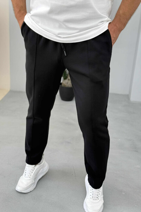 ONE COLOR SIMPLE MEN SWEATPANTS BLACK/ E ZEZE - 1