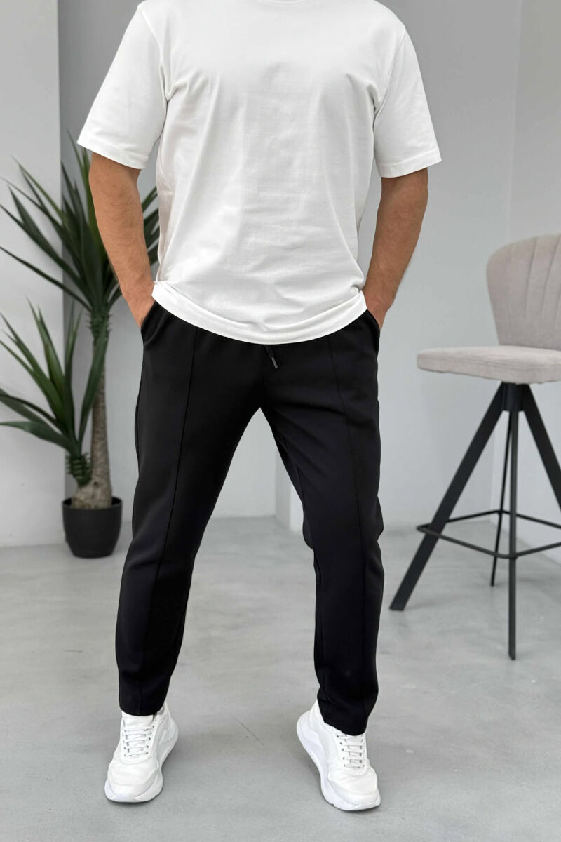 ONE COLOR SIMPLE MEN SWEATPANTS BLACK/ E ZEZE - 4