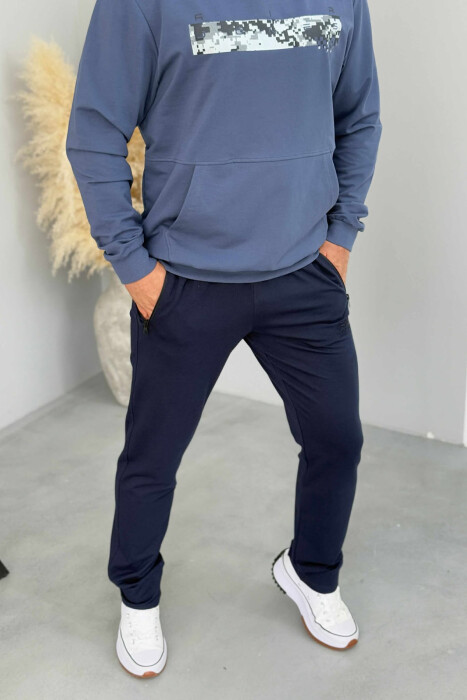 ONE COLOR SIMPLE MEN SWEATPANTS BLUE/BLU - 1