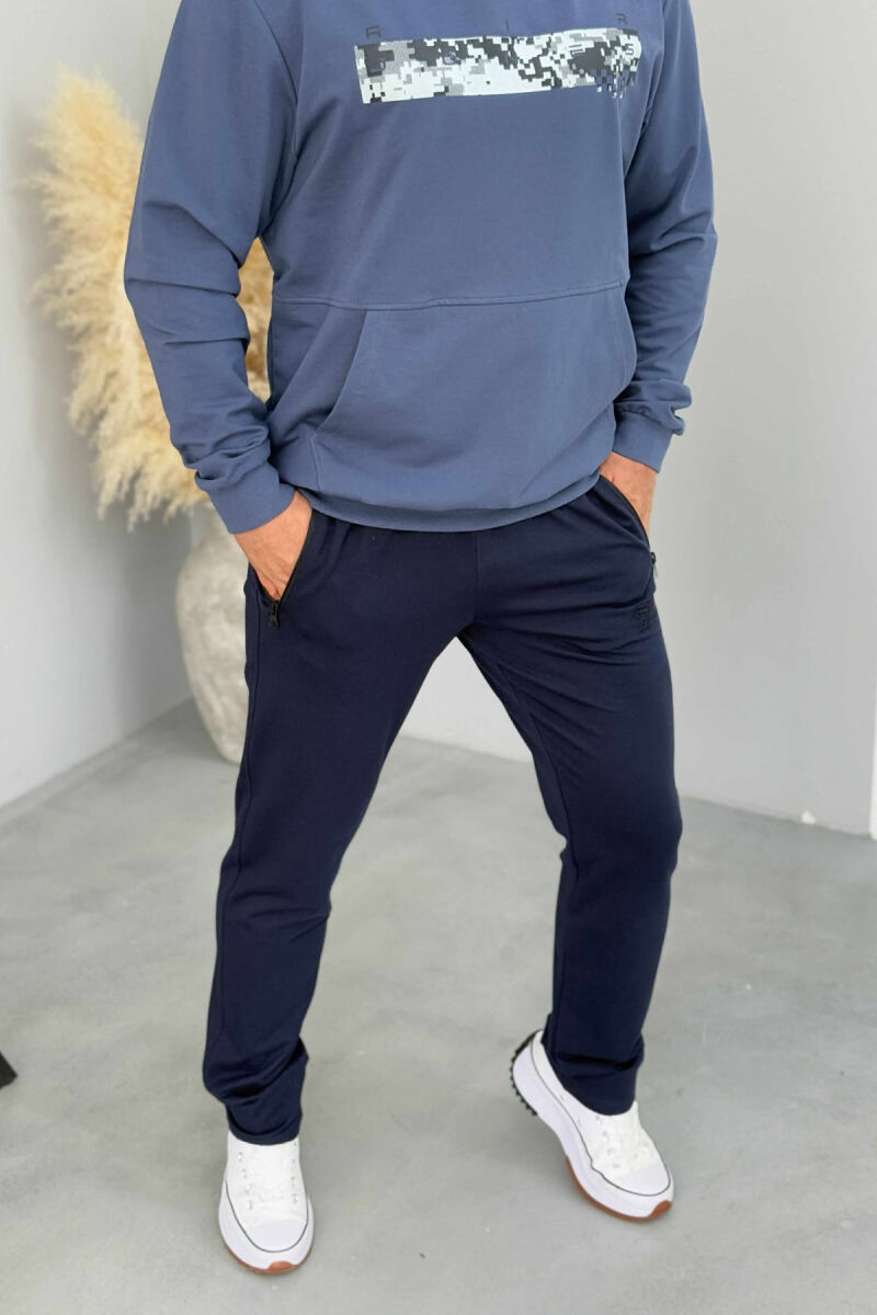 ONE COLOR SIMPLE MEN SWEATPANTS BLUE/BLU - 1