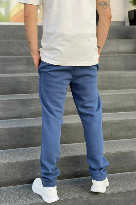 ONE COLOR SIMPLE MEN SWEATPANTS BLUE/BLU - 4