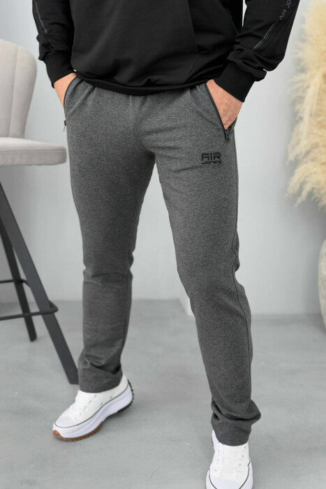 ONE COLOR SIMPLE MEN SWEATPANTS DARK GREY/GEE - 4