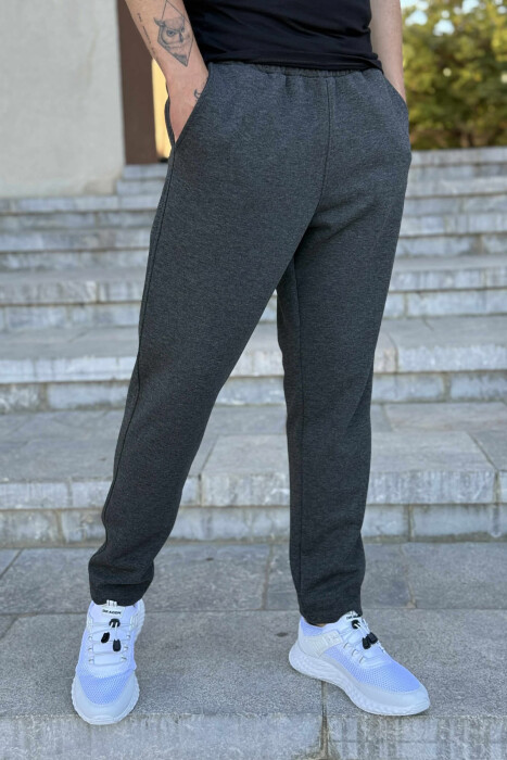 ONE COLOR SIMPLE MEN SWEATPANTS DARK GREY/GEE - 3