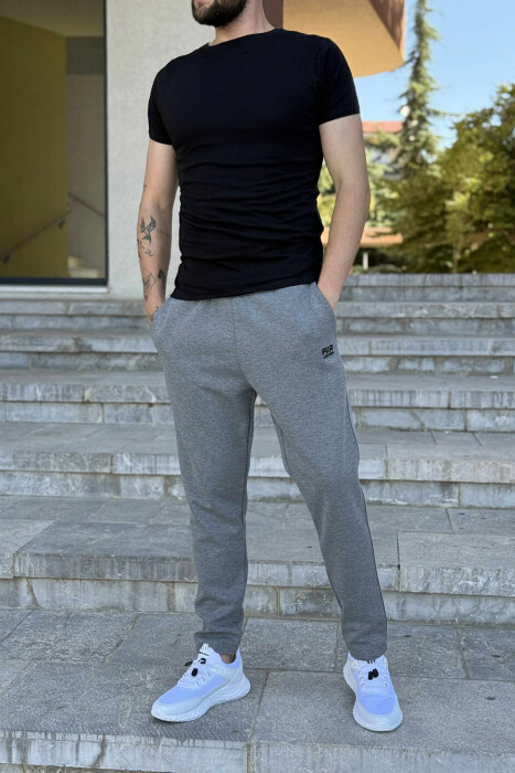 ONE COLOR SIMPLE MEN SWEATPANTS GREY/GRI - KLAUDIO FASHION