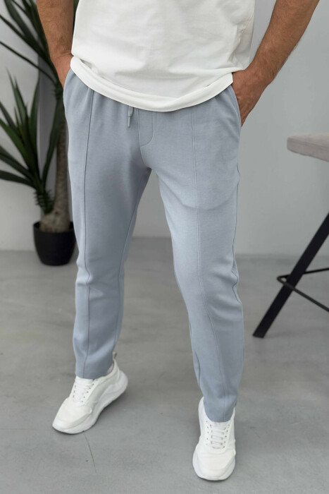 ONE COLOR SIMPLE MEN SWEATPANTS LIGHT GREY/GZ - 2