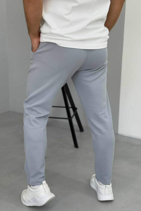 ONE COLOR SIMPLE MEN SWEATPANTS LIGHT GREY/GZ - 3
