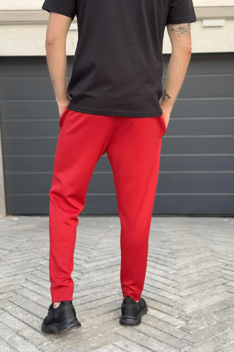 ONE COLOR SIMPLE MEN SWEATPANTS RED/E KUQE - 2