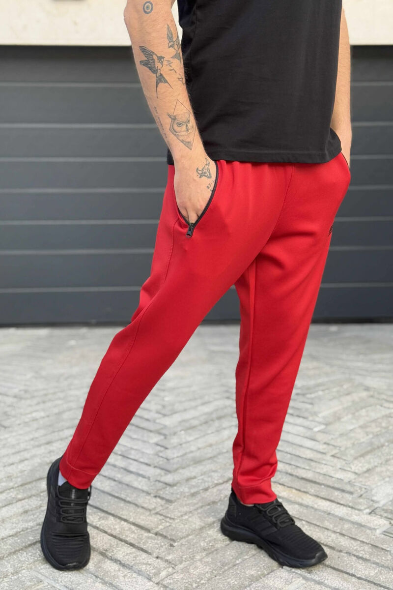 ONE COLOR SIMPLE MEN SWEATPANTS RED/E KUQE - 4