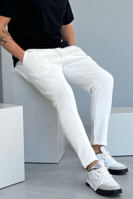 ONE COLOR SIMPLE MEN SWEATPANTS WHITE-E BARDHE 