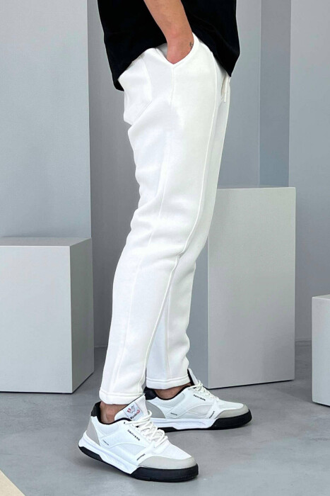 ONE COLOR SIMPLE MEN SWEATPANTS WHITE-E BARDHE - 2