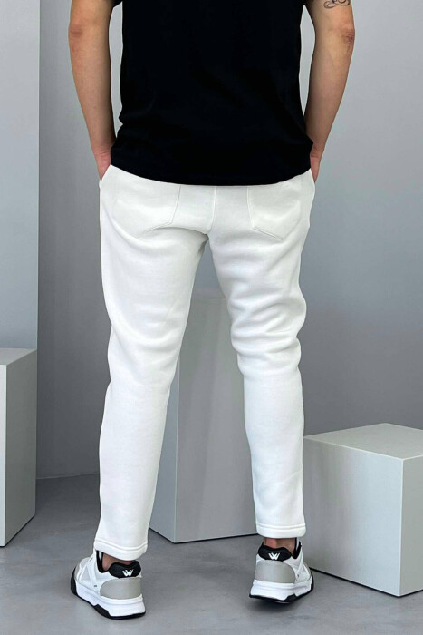 ONE COLOR SIMPLE MEN SWEATPANTS WHITE-E BARDHE - 3