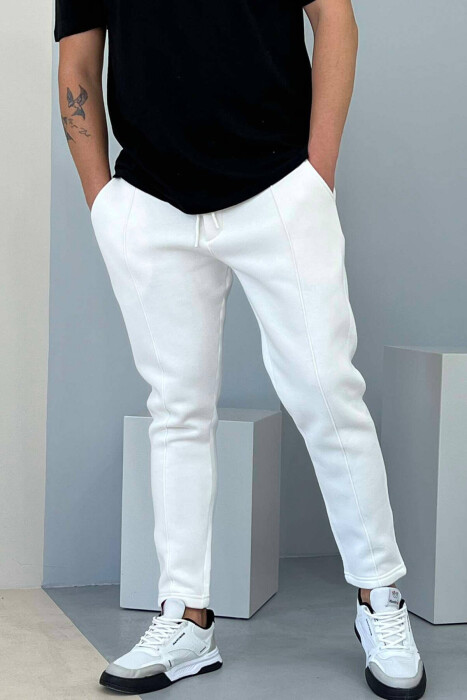 ONE COLOR SIMPLE MEN SWEATPANTS WHITE-E BARDHE - 5