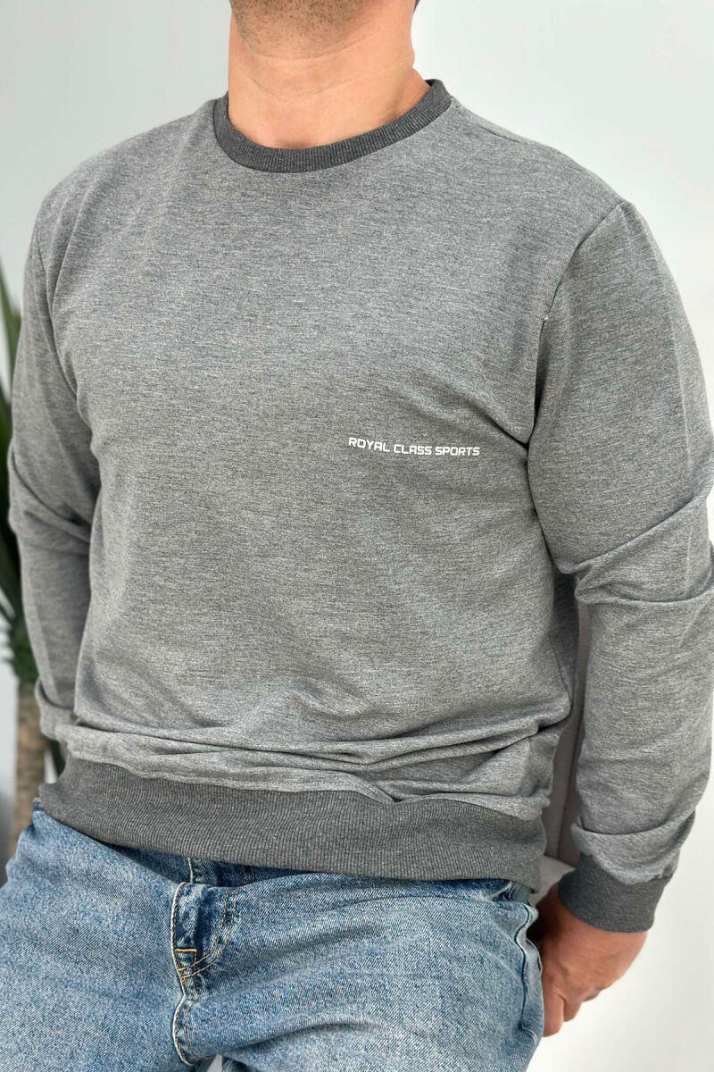 ONE COLOR SIMPLE MEN SWEATSHIRT GREY/GRI - 2