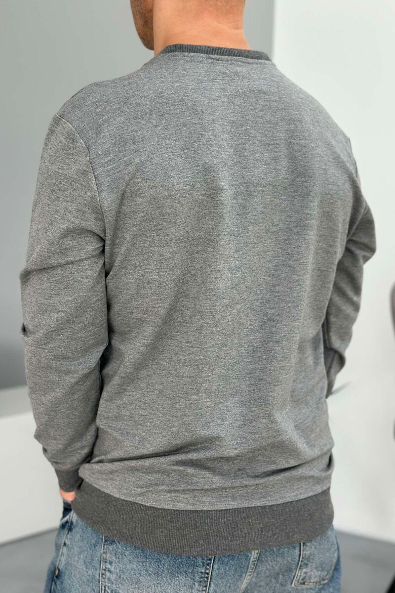 ONE COLOR SIMPLE MEN SWEATSHIRT GREY/GRI - 3