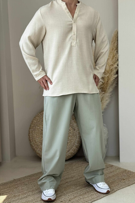 ONE COLOR SIMPLE MEN SHIRT LIGHT BEIGE/BZHZB 