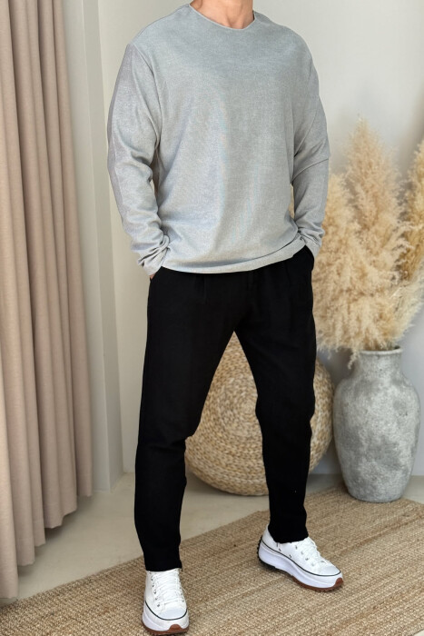 ONE COLOR SIMPLE MEN SWEATSHIRT LIGHT GREY/GZ 