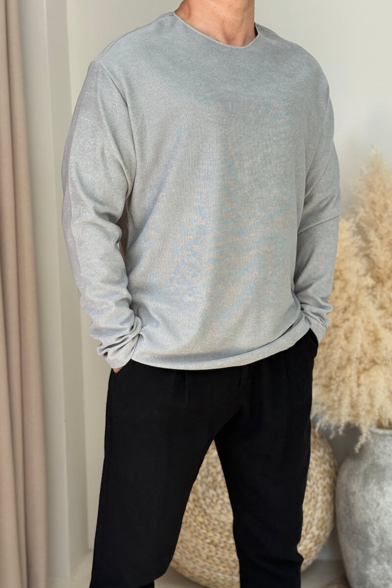 ONE COLOR SIMPLE MEN SWEATSHIRT LIGHT GREY/GZ - 2