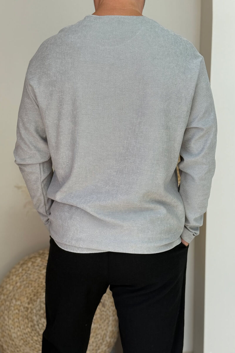 ONE COLOR SIMPLE MEN SWEATSHIRT LIGHT GREY/GZ - 3