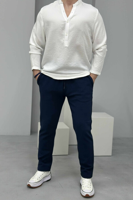 ONE COLOR SIMPLE MEN SWEATSHIRT WHITE-E BARDHE 