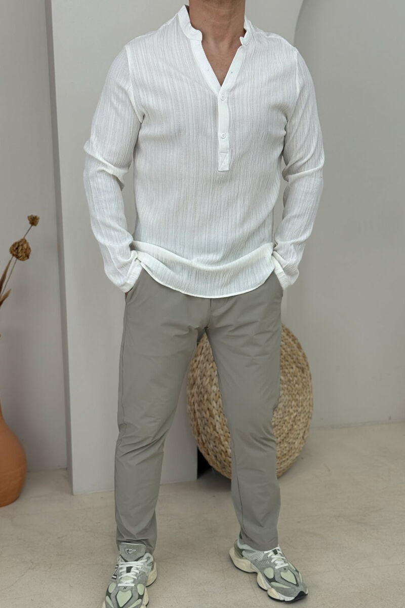 ONE COLOR SIMPLE MEN SHIRT WHITE-E BARDHE - 1