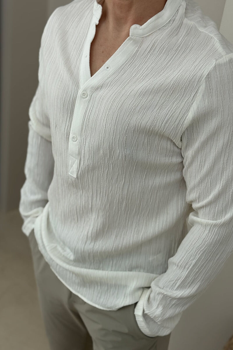 ONE COLOR SIMPLE MEN SHIRT WHITE-E BARDHE - 2